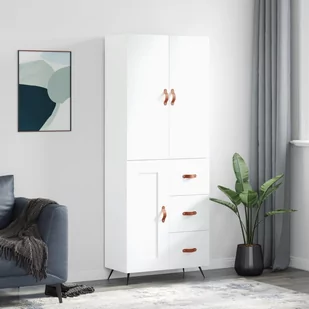vidaXL Witrynka, biała, 69,5x34x180 cm, materiał drewnopochodny - Witryny vidaXL Witrynka, biała, 69,5x34x180 cm, materiał drewnopochodny - Witryny - miniaturka - grafika 1
