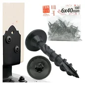 Wkręty - Wkręty do podstaw słupa 6x40mm czarne 100szt. - miniaturka - grafika 1