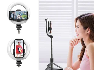 Kijek selfie Lampa led fotograficzna Alogy Ring mała ze statywem kosmetyczna do zdjęć - Selfie stick - miniaturka - grafika 7