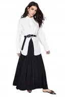 Spódnice - TRENDYOL CZARNA PLISOWANA SPÓDNICA DŁUGA Z PODSZEWKĄ 36 5BA - miniaturka - grafika 1