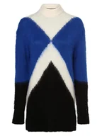 Swetry damskie - Tommy Hilfiger Sweter damski z dodatkiem alpaki Kobiety niebieski|czarny|biały wzorzysty, S - miniaturka - grafika 1
