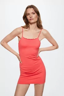 Sukienki - Mango sukienka Lupe kolor czerwony mini prosta - grafika 1