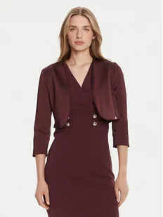 Rinascimento Bolerko CFC0125060003 Bordowy Regular Fit - Marynarki i żakiety damskie - miniaturka - grafika 1