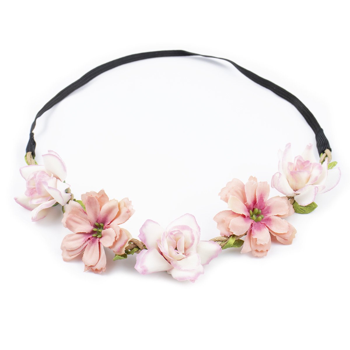 WIANEK na głowę opaska NA GUMCE panieński KWIATY