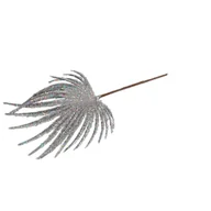 Ozdoby bożonarodzeniowe - Gałązka liść brokatowy 52 cm srebrny / złoty - miniaturka - grafika 1