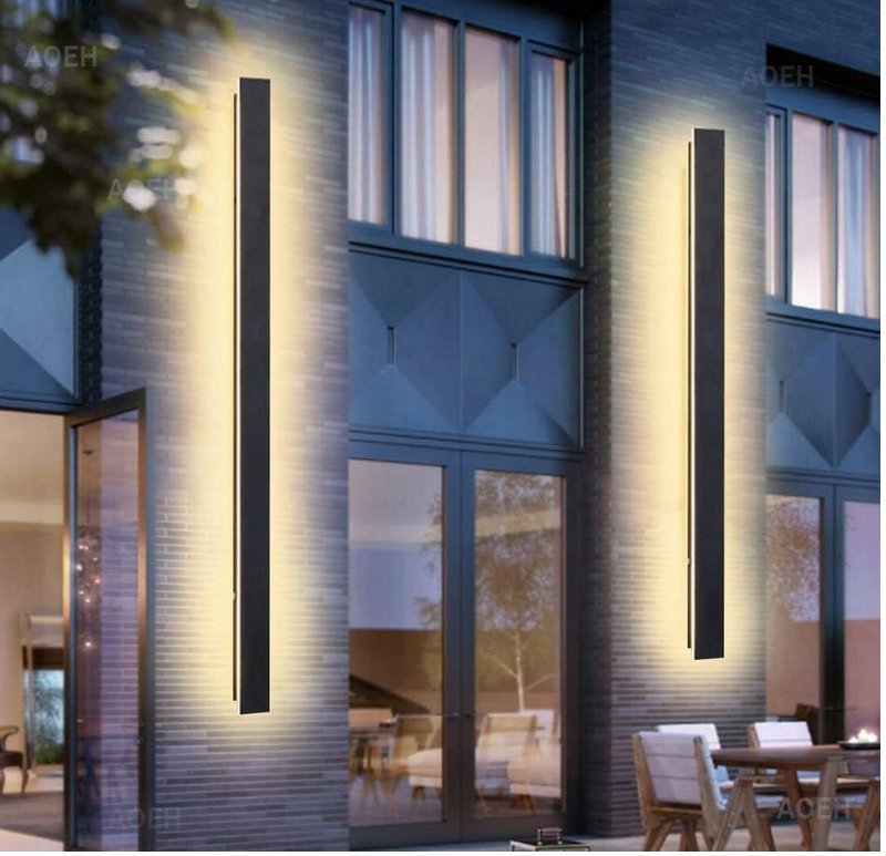 Kinkiet Ogrodowy Aoeh Czarny Zintegrowane Źródło Led 12 W 30Cm X 8Cm (4528)