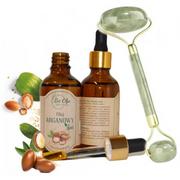 Olejki do mycia twarzy - Bio Olja olej arganowy + Roller jadeitowy zestaw - miniaturka - grafika 1
