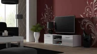 Szafki RTV - Cama MEBLE MEBLE Szafka RTV SOHO 140 biały/ biały połysk - miniaturka - grafika 1