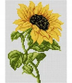 Pasmanteria - Kanwa z nadrukiem Ariadna 15x20cm słonecznik - miniaturka - grafika 1
