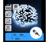 Lampy ogrodowe - Aigostar - Zewnętrzny łańcuch dekoracyjny LED 100xLED/3,6W/230V/8 funkcji 10m IP44 zimna biała - miniaturka - grafika 1