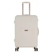 Walizki - Elegancka walizka prążkowana torba bagaż exclusive i 24" - biała Semi Line - miniaturka - grafika 1