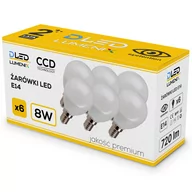 Żarówki LED - 6x Żarówka LED E14 720lm 8W kula CIEPŁA - miniaturka - grafika 1