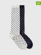 Skarpetki damskie - Benetton Skarpety (2 pary) w kolorze czarnym, białym i granatowym - miniaturka - grafika 1