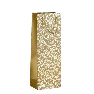 Torebka na wino złota K-427 - Opakowania i torebki na prezenty - miniaturka - grafika 1