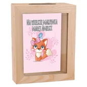 Skarbonki - SKARBONKA DREWNIANA DLA DZIECKA NA PREZENT URODZINY DZIEŃ DZIECKA IMIĘ Z6 - miniaturka - grafika 1