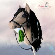 Maskotki i pluszaki - Koń na kiju Hobby Horse - KARY przydymiony, z Imieniem dziecka + marchewka, Średni - miniaturka - grafika 1