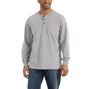 Koszulka bawełniana męska z długim rękawem Carhartt Pocket Henley L/S - Koszulki męskie - miniaturka - grafika 1