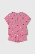 Piżamy dla dziewczynek - United Colors of Benetton piżama dziecięca kolor różowy wzorzysta - miniaturka - grafika 1