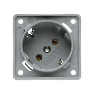 Berker Integro Flow Berker Gniazdo SCHUKO 45°, mechanizm, szary, mat - Gniazdka elektryczne - miniaturka - grafika 1
