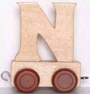 Small Foot Design Wagonik z literą N Alfabet - Pociągi dla dzieci - miniaturka - grafika 1