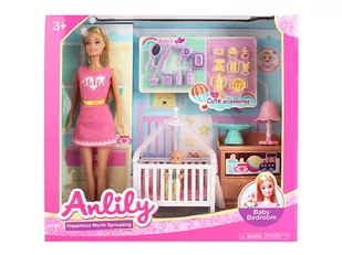 LALKA ANLILY 30 CM Z ŁÓŻKIEM 7132104 - Lalki dla dziewczynek - miniaturka - grafika 1