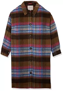 ONLY CARMAKOMA Cardenise Naja Check Wool Shacket OTW płaszcz damski, Beetroot Purple/Checks: Victoria Blue, 52-54 duże rozmiary - Płaszcze damskie - miniaturka - grafika 1