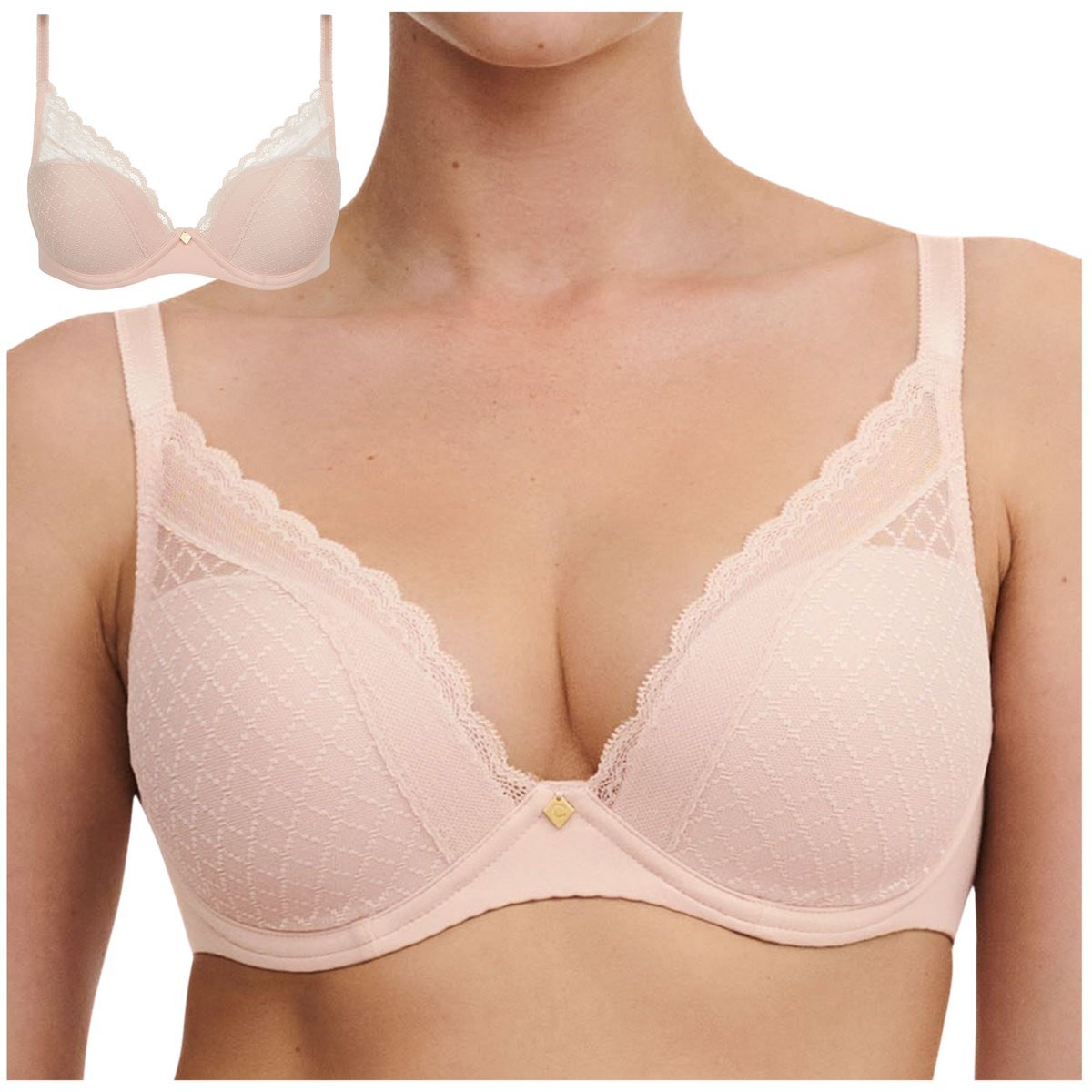 Biustonosz usztywniany stanik braletka koronkowy Chantelle NORAH CHIC 70F