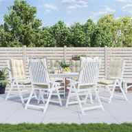 Poduszki ogrodowe - Poduszki na krzesła z wysokim oparciem, 6 szt., kremowe, Oxford - miniaturka - grafika 1