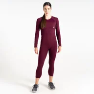 Spodnie sportowe damskie - Dare 2b - Damska Bielizna Termoaktywna Legginsy 3/4 In The Zone Fioletowy, Rozmiar: L/XL - miniaturka - grafika 1