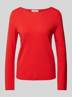 Sweter z dzianiny o kroju regular fit z miękkiej mieszanki żywej wełny ze zrolowanym brzegiem - Swetry damskie - miniaturka - grafika 1
