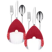 Ozdoby bożonarodzeniowe - Zestaw Skrzatów 6x Etui Na Sztućce Skrzat Gnom Elf - miniaturka - grafika 1