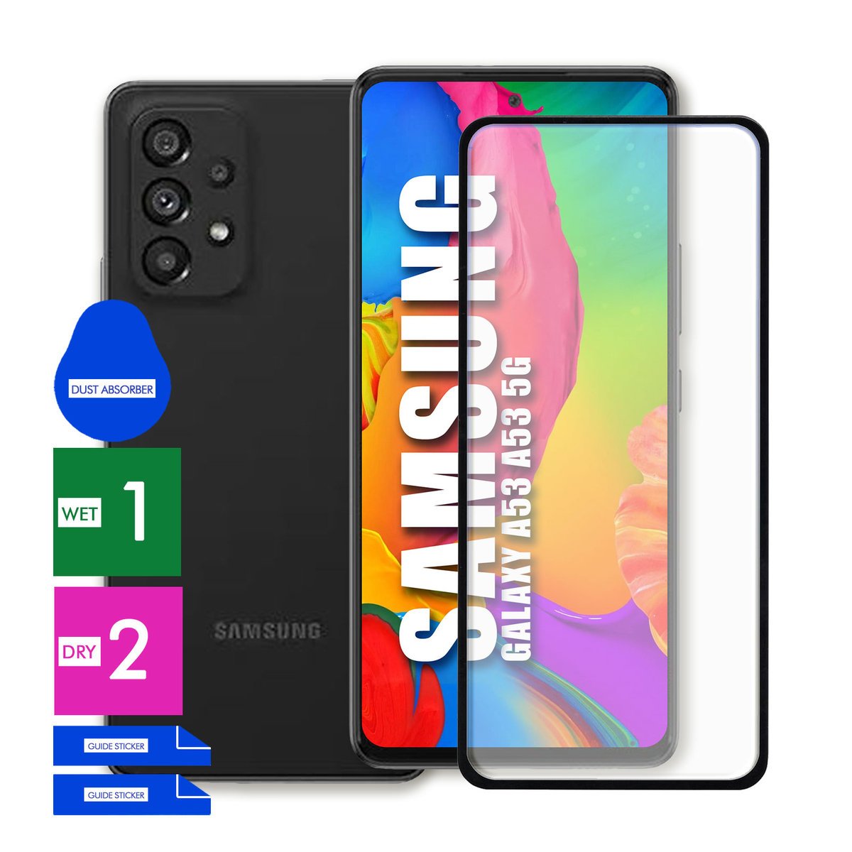 SZKŁO OCHRONNE DO SAMSUNG GALAXY A53 A53 5G 9H PEŁNE CAŁY EKRAN 5D