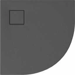 CERSANIT Brodzik półokrągły SET B452 TAKO SLIM 80x4 szary mat + syfon (VIRT) S932-159 - Brodziki prysznicowe - miniaturka - grafika 1