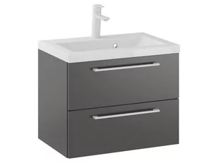 Szafka Wisząca Z Umywalką RON 60 cm - Titan Mat - Uchwyty Białe Matowe - Szafki łazienkowe - miniaturka - grafika 1