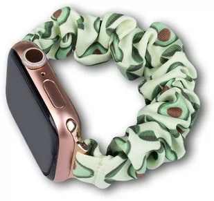 Materiałowa opaska do Watch 7 / 6 / 5 / 4 / 3 / 2 / SE (45 / 44 / 42mm) pasek bransoleta bransoletka na gumce awokado - Akcesoria do smartwatchy - miniaturka - grafika 1