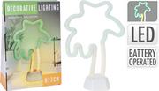 Lampy stojące - Pro Garden Lampa stołowa  lampa dekoracyjna neon palmowy 27 cm PVC zielony/żółty twm_402356 - miniaturka - grafika 1