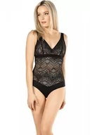 Body - Nipplex Desire czarno-beżowe body damskie - miniaturka - grafika 1