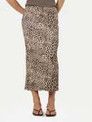 Spódnice - Noisy May Spódnica midi Avery 27034322 Brązowy Slim Fit - miniaturka - grafika 1