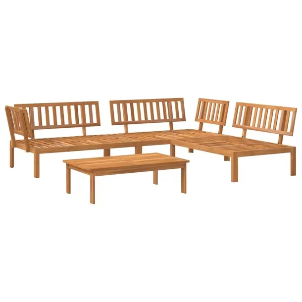 Zestaw wypoczynkowy ogrodowy - sofa narożna, sofa środkowa, stolik (lite