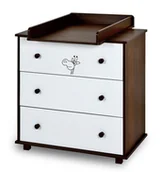 Komody - Komoda z Szufladami z Przewijakiem Nakładka na Komodę Biała Orzech Żyrafka - miniaturka - grafika 1