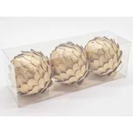 Bombki - Bombki styropianowe 8 cm złote szyszka 3 szt. - miniaturka - grafika 1