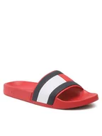 Klapki i japonki męskie - Tommy Hilfiger Klapki Rubber Th Flag Pool Slide FM0FM04263 Czerwony - miniaturka - grafika 1