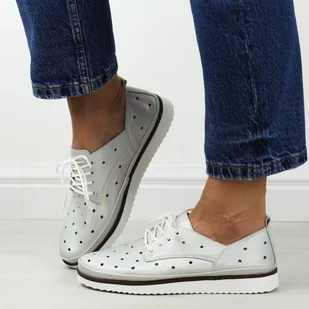 Multi ażurowe skórzane półbuty damskie S.Barski 182 - S.BARSKI - Półbuty damskie - miniaturka - grafika 1