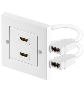 MicroConnect HDMI wall socket 2 port white HDMWALL2 - Adaptery i przejściówki - miniaturka - grafika 1