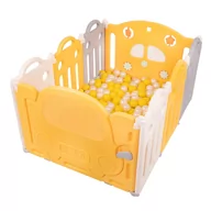 Maty edukacyjne - Selonis Kojec plastikowy KS-200X z piłeczkami biało-żółty: żółty-perła 120x80x60/100piłek - miniaturka - grafika 1