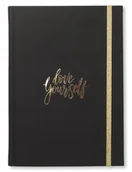 Planery - NOTES książkowy A5 CZARNY FULD GUMKA ZŁOTA KRATKA KROPKA LINIE CZYSTY ZŁOTY - miniaturka - grafika 1