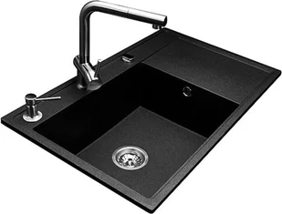 PYRAMIS CAMEA (79x50) 1B 1D (komora LEWA) volcano (czarny mat) | BLACK EDITION + wkładka  (70168402) - Zlewozmywaki - miniaturka - grafika 6