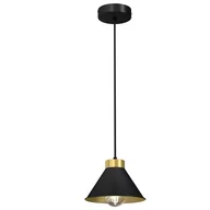 Lampy sufitowe - Luminex Demet 627 lampa wisząca zwis 1x60W E27 czarna/złota - miniaturka - grafika 1