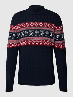 Swetry męskie - Sweter z dzianiny z nadrukiem na całej powierzchni - grafika 1