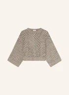 Moda i Uroda OUTLET - Brunello Cucinelli Sweter Z Dodatkiem Jedwabiu I Lnu braun - miniaturka - grafika 1